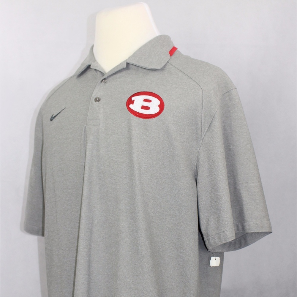 Nike Mens Dri Fit Golf Polo Shirt Gray/Red